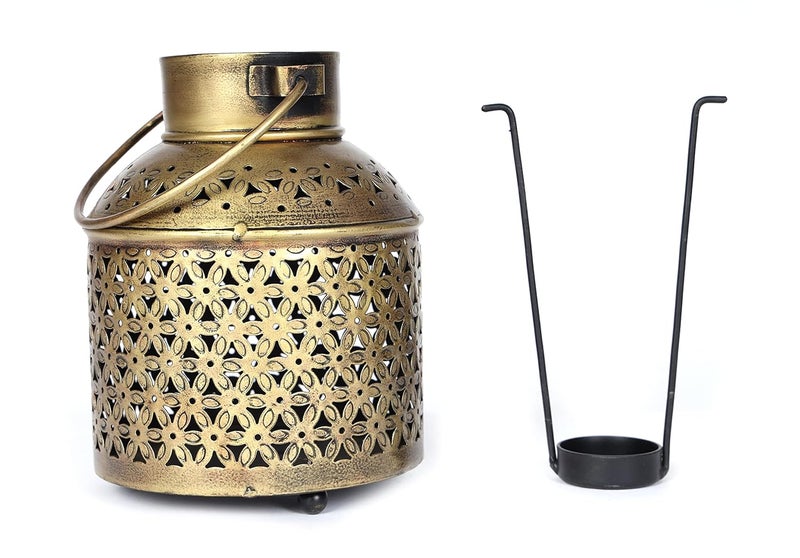 Gunendra Crafts Iron TLight Wall Hanging Candle Holder for Diwali Birthday Decoration Tealight Candle Stand kit with Antique Gold Finish - Image 3