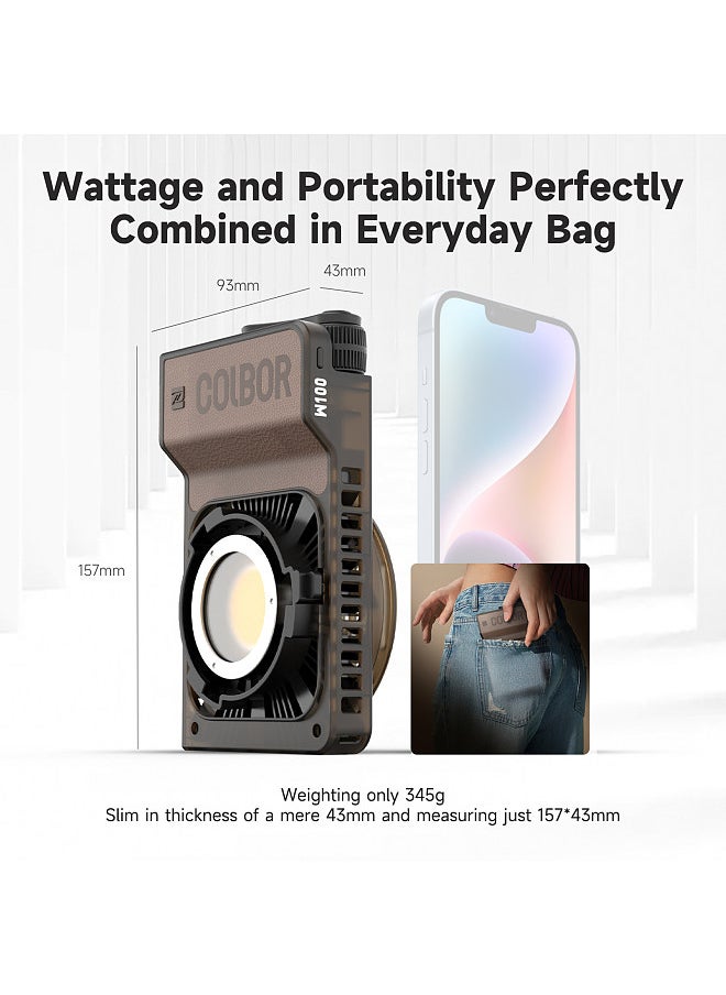  COLBOR - W100 Pocket LED Video Light 100W Photography Fill Light 2700K-6500K Dimmable APP Control for Vlog Live Streaming Video Recording - Image 1