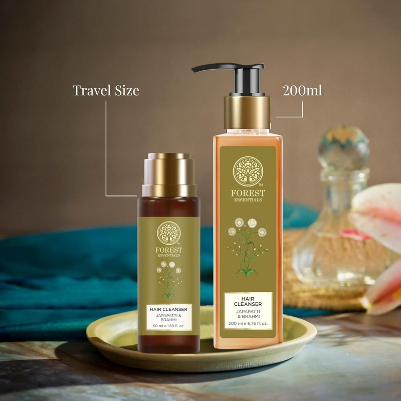 Forest Essentials شامبو طبيعي بالأيورفيدا من فورست إيسينشالز لتنظيف الشعر بجاباباتي برهامي للشعر الجاف المجعد المعالج كيميائيًا خالي من الكبريتات والبارابين 200 جرام عبوة من 2 - Image 5