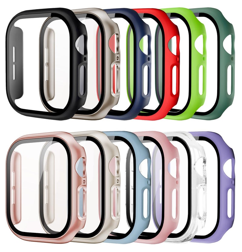 Pocoukate 12 Pack Case for 42mm Apple Watch Series 10, Series 11, with Tempered Glass Screen Protector Full Scratch-Resistant Protective Cover Bumper for Apple Watch Series 10/11 42 mm - Image 1
