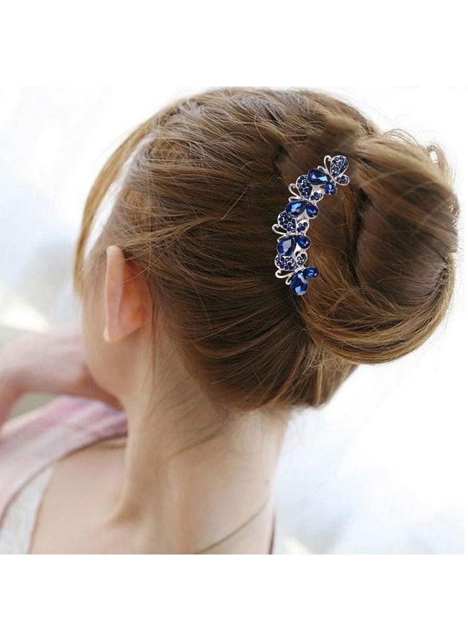 Sankuwen Sankuwen Flower Rhinestones Hair Combs Accessories,Perfect Mother's Day Gifts,Brithday gifts(Style B,Deep Blue)  - Image 5