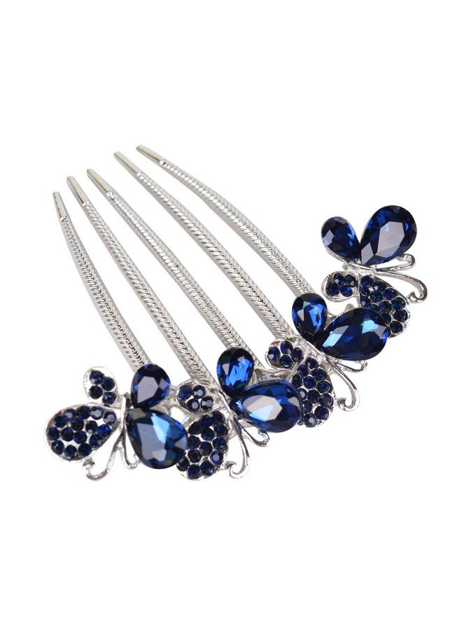 Sankuwen Sankuwen Flower Rhinestones Hair Combs Accessories,Perfect Mother's Day Gifts,Brithday gifts(Style B,Deep Blue)  - Image 2