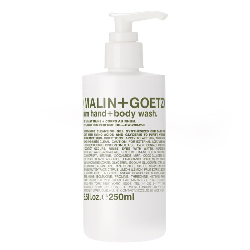 (MALIN+GOETZ) MALIN+GOETZ Hand + Body Wash | Gentle Foaming Cleanser with Botanical Extracts and Amino Acids | Hydrating, pH-Balanced, Unisex Scent | Vegan & Cruelty-Free (Rum, 8.5 Fl Oz) - Image 2