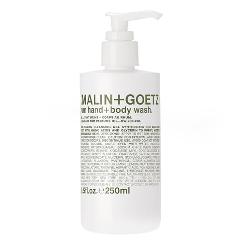 (MALIN+GOETZ) MALIN+GOETZ Hand + Body Wash | Gentle Foaming Cleanser with Botanical Extracts and Amino Acids | Hydrating, pH-Balanced, Unisex Scent | Vegan & Cruelty-Free (Rum, 8.5 Fl Oz) - Image 1