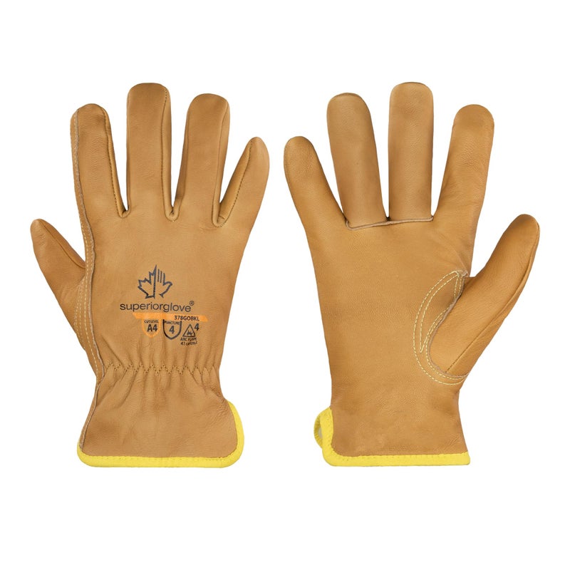 Superior Glove قفازات عمل جلدية مقاومة للقطع والماء للرجال والنساء - 378GOBKL كبيرة (عبوة من 1 زوج) - Image 5