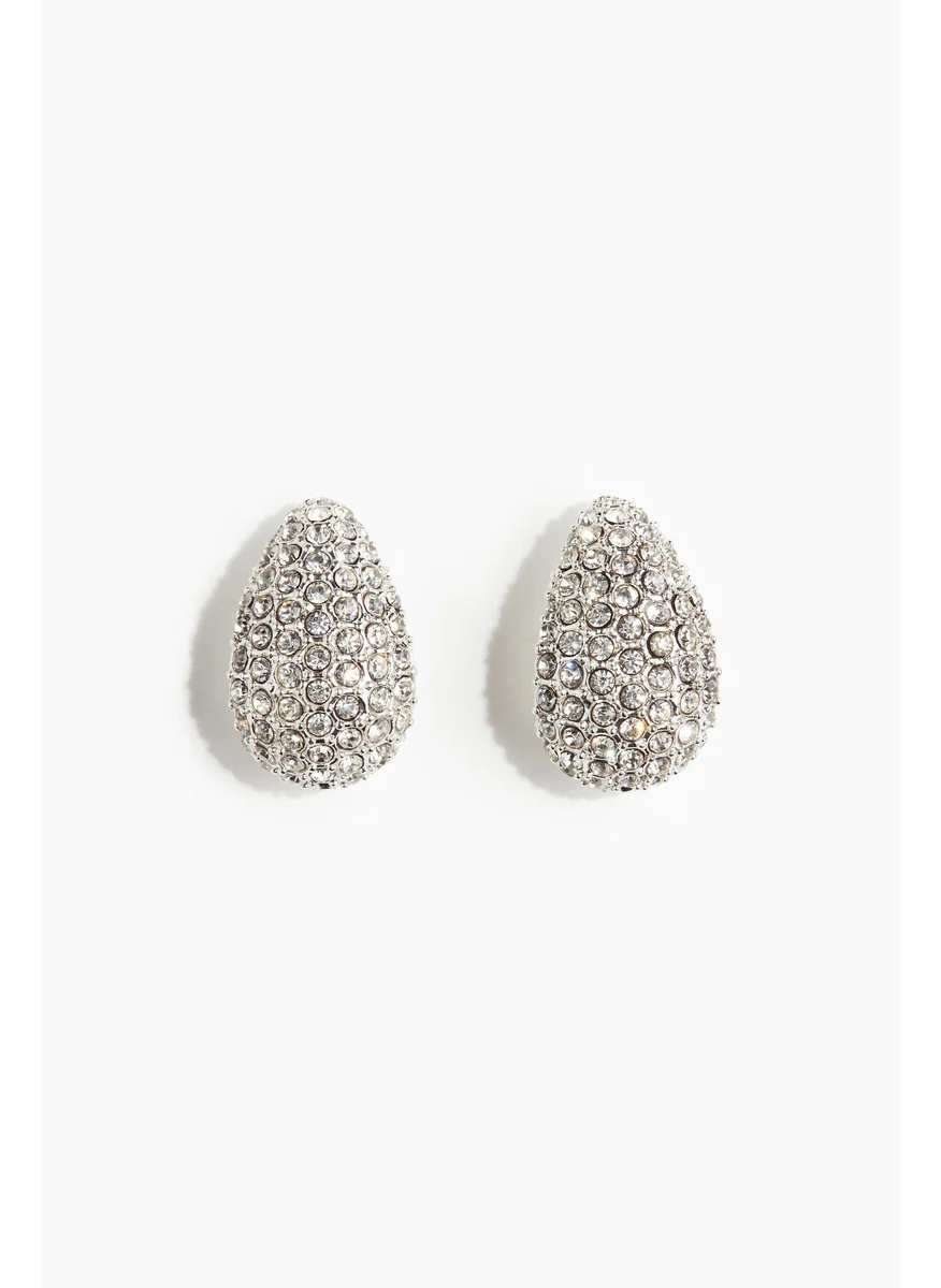 H&M Rhinestone-Embellished Hoop Earrings