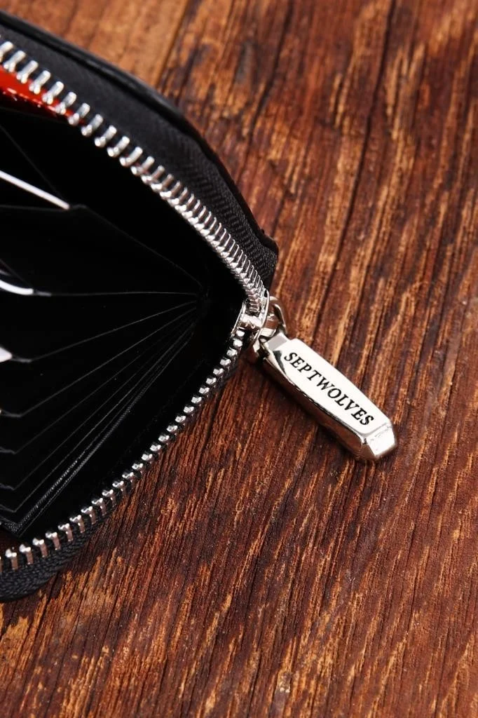 Septwolves Quality Black Leather 10LU Card Holder