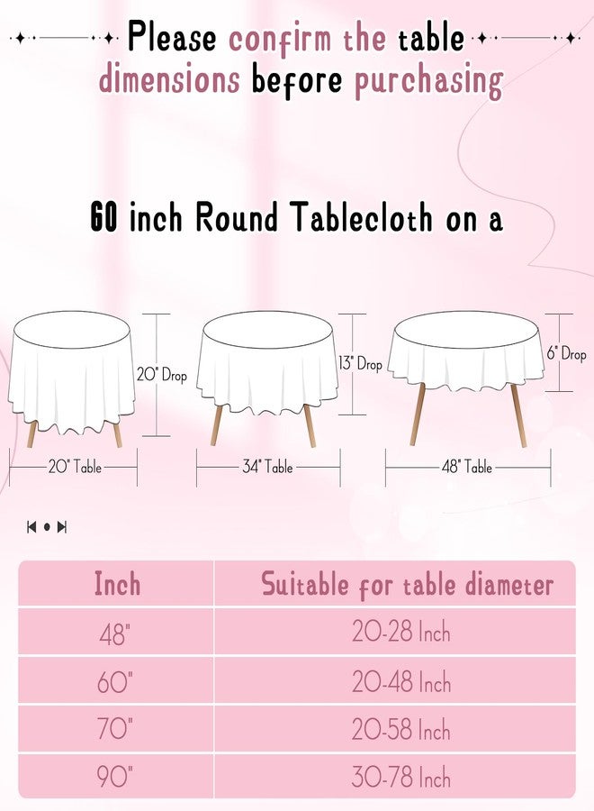 Cobedzy 1 Pack 60 Inch Round Satin Tablecloth Pink Satin Table Cover, Overlay Silky Tablecloth Dining Table Cloths for Wedding, Party, Banquet, Events, Reception, Dinner - Image 2