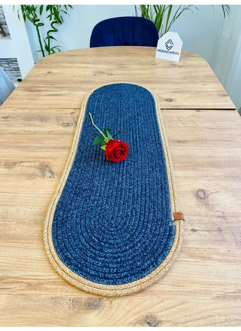 BDZ Deri BDZ Leather Jute Bohemian Style Decorative Runner 30x80 cm