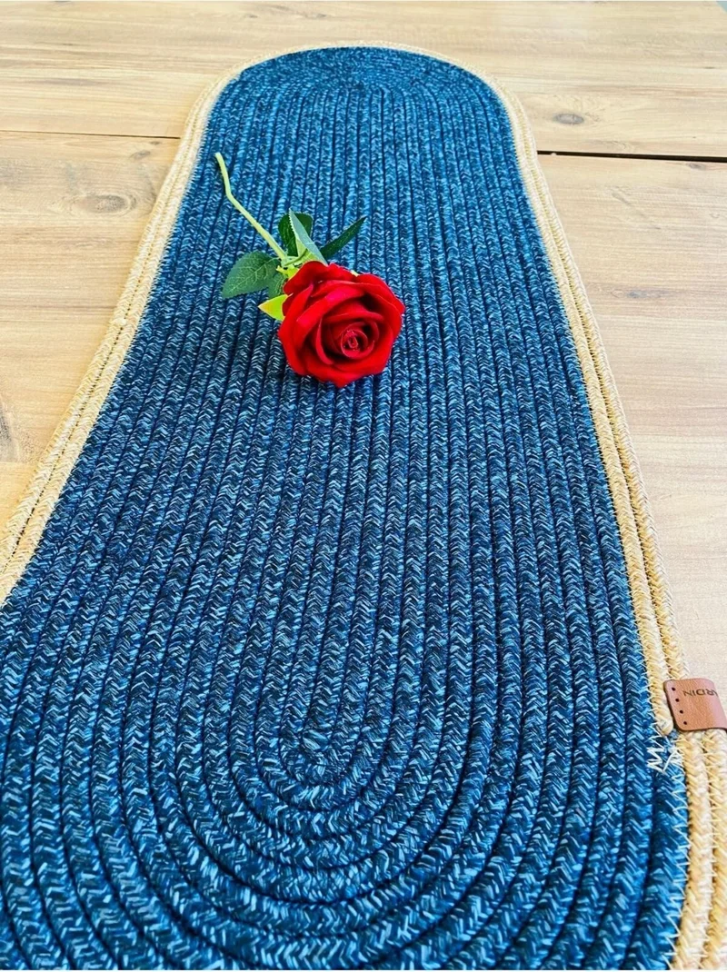 BDZ Deri BDZ Leather Jute Bohemian Style Decorative Runner 30x80 cm