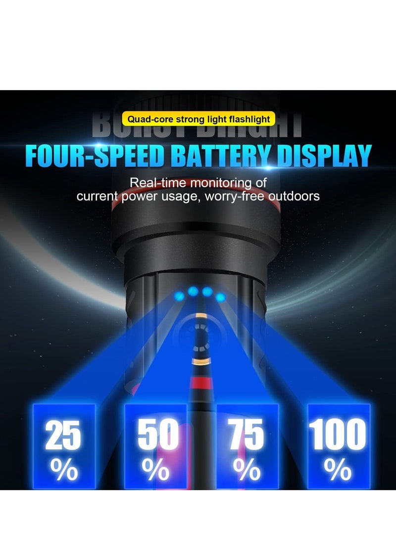 Arabest Rechargeable LED Flashlights High Lumens, 120000 Lumens Super Bright Flashlight, 5 Modes Zoomable IP68 Waterproof Tactical Flashlights for Emergencies Camping Gift - Image 4