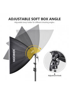 Neewer 700W Equivalent Softbox Lighting Kit, 2Pack Ul Certified 5700K Led Lighting Bulbs, 24X24 Inches Softboxes With E26 Socket, Photography Continuous Lighting Kit Photo Studio Equipment