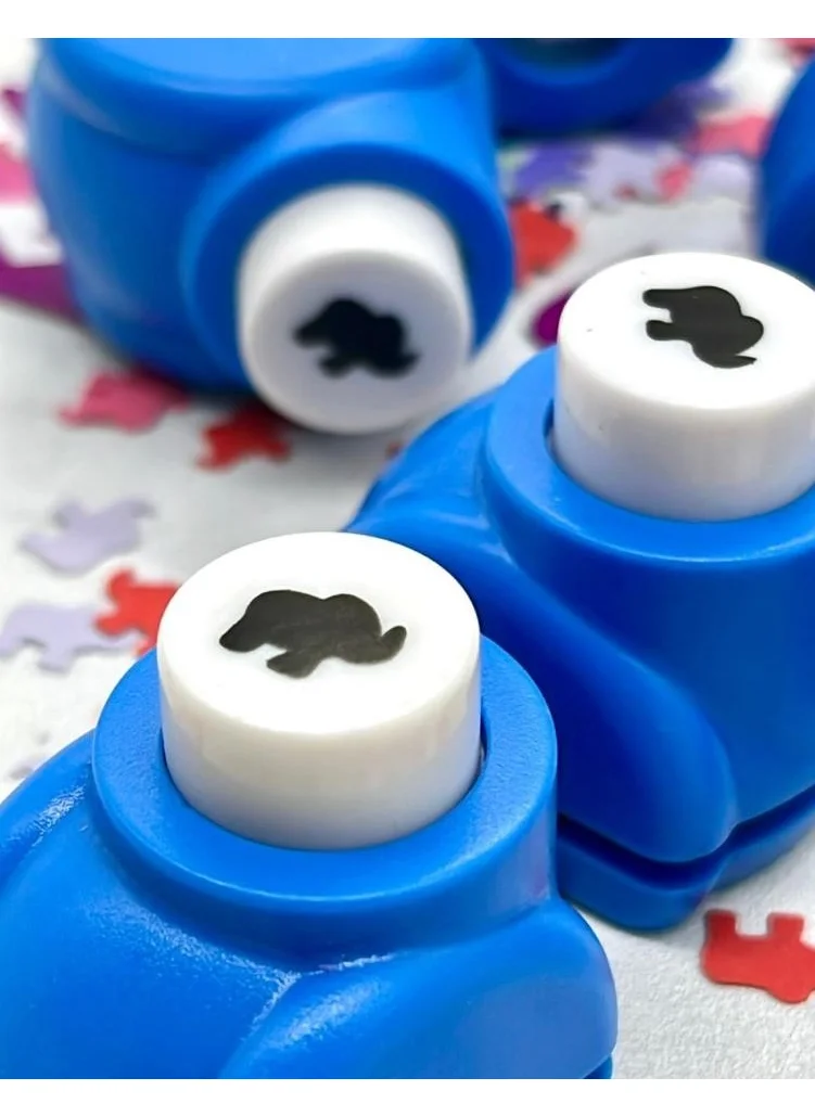 Kağıt Gemi Dükkan Paper Ship Shop Blue Mini Hole Punch with Rhinoceros Pattern