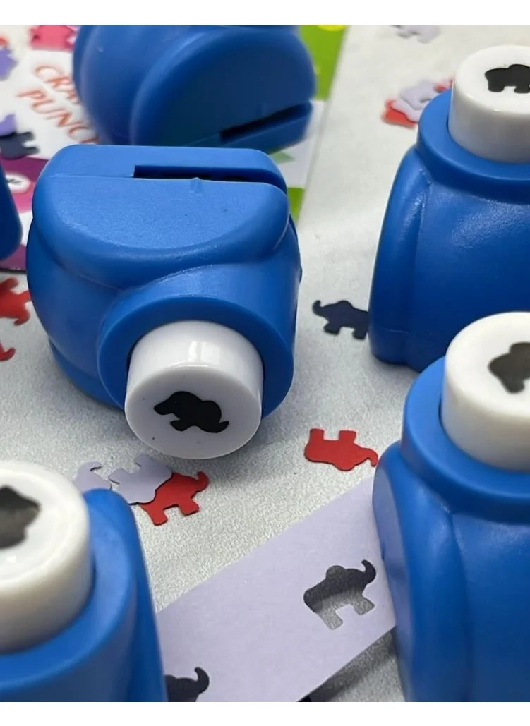 Kağıt Gemi Dükkan Paper Ship Shop Blue Mini Hole Punch with Rhinoceros Pattern