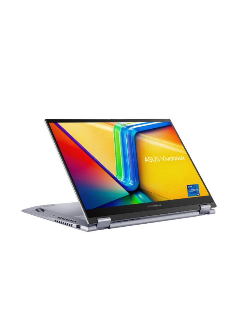 ASUS (Upgraded Version) Vivobook S 14 Flip Touchscreen Laptop With 14 Inch Display,Intel Core i5-1335U Processor/8GB RAM/512GB SSD /Intel UHD 600 Graphics/Windows 11 Home/ /  / English/Arabic Silver - Image 1