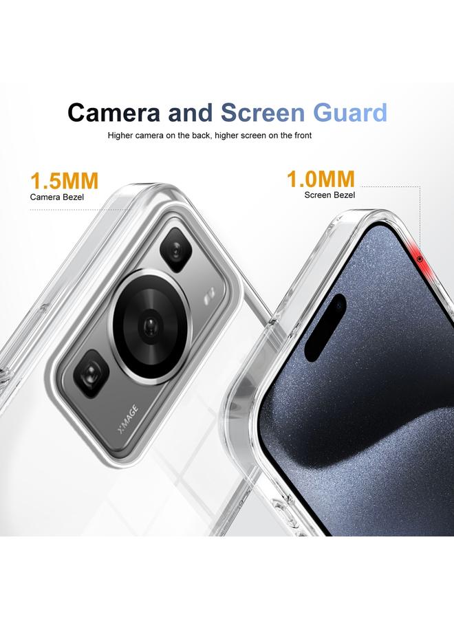 Zaboon Case For Huawei P60 2.5mm Anti-slip Clear Acrylic Hybrid TPU Phone Case - Image 2
