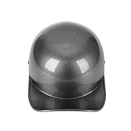 Woljay Vintage Open Face Motorcycle Helmet Retro Baseball Cap Half Helmets Men Women for Scooter Moped Cap Street Cruiser Jet DOT Certified Large Gloss Carbon Fiber - Image 3
