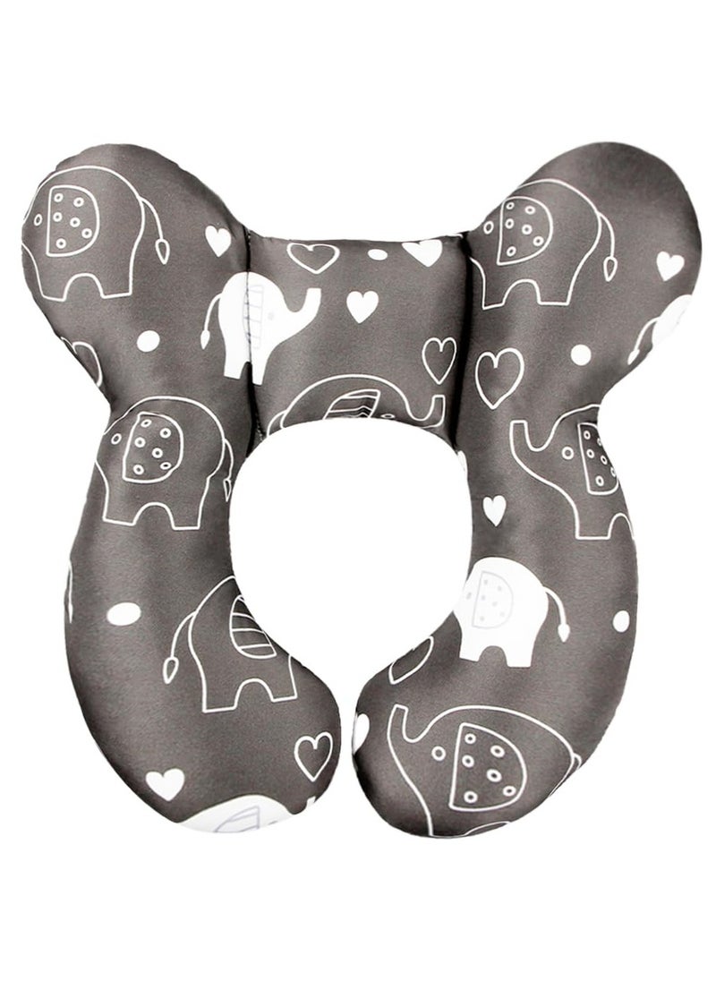 Generic - Baby Travel Pillow(Upgraded), Head and Neck Support Pillow for Pushchair, Car Seat,Stroller, Bouncer, Cotton (Elephant) - Image 1