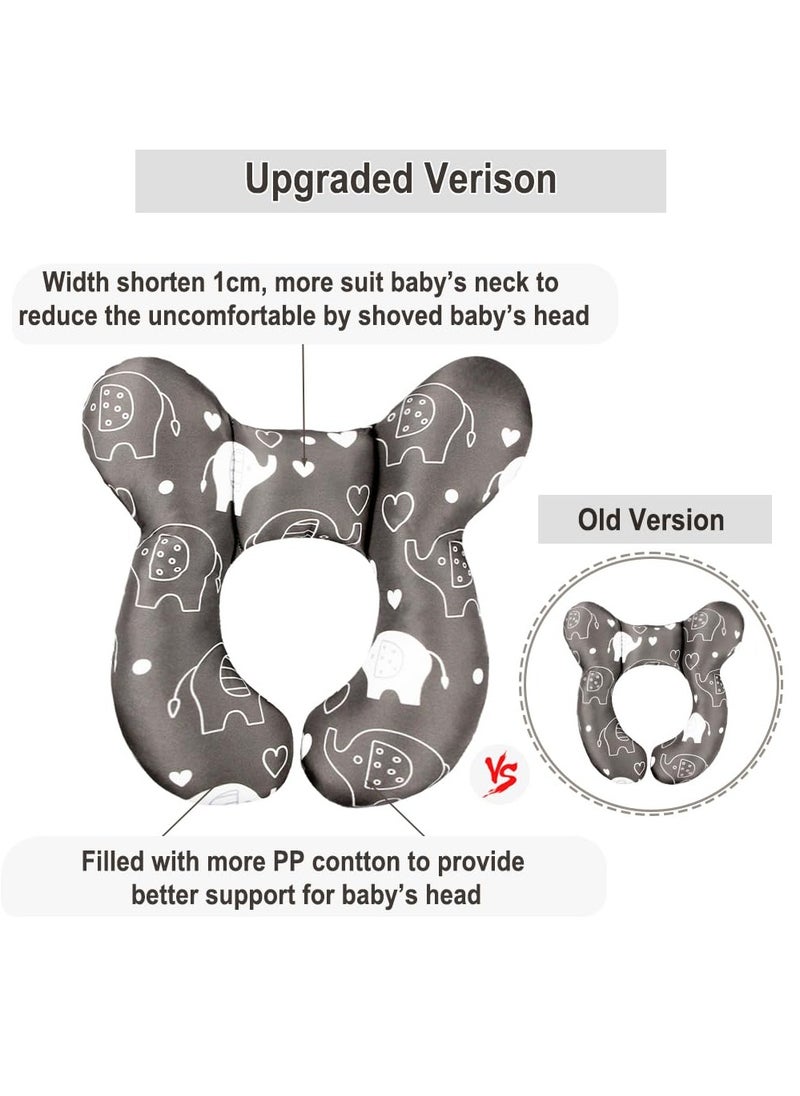 Generic - Baby Travel Pillow(Upgraded), Head and Neck Support Pillow for Pushchair, Car Seat,Stroller, Bouncer, Cotton (Elephant) - Image 1