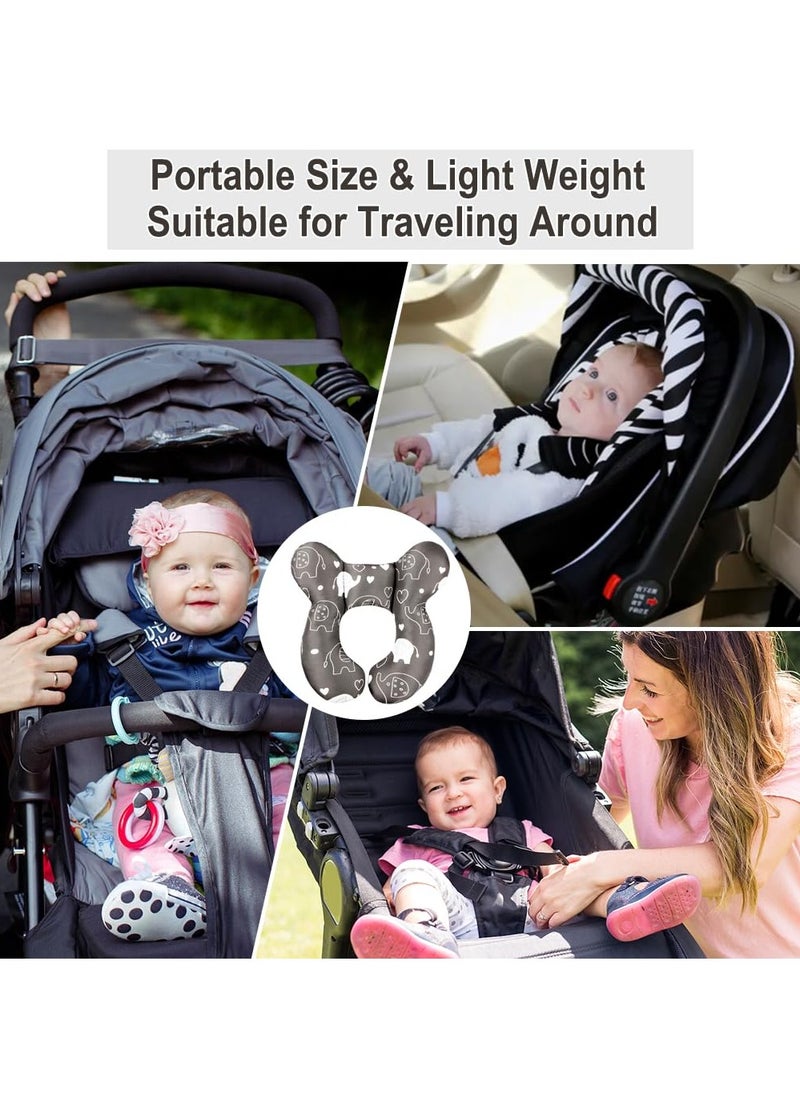 Generic - Baby Travel Pillow(Upgraded), Head and Neck Support Pillow for Pushchair, Car Seat,Stroller, Bouncer, Cotton (Elephant) - Image 1