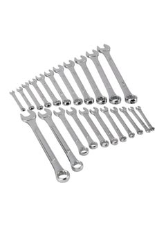 22-Piece 12-Point Metric and SAE Combination Wrench Set Silver 25.4 x 28.194 x 6.35 cm W1084