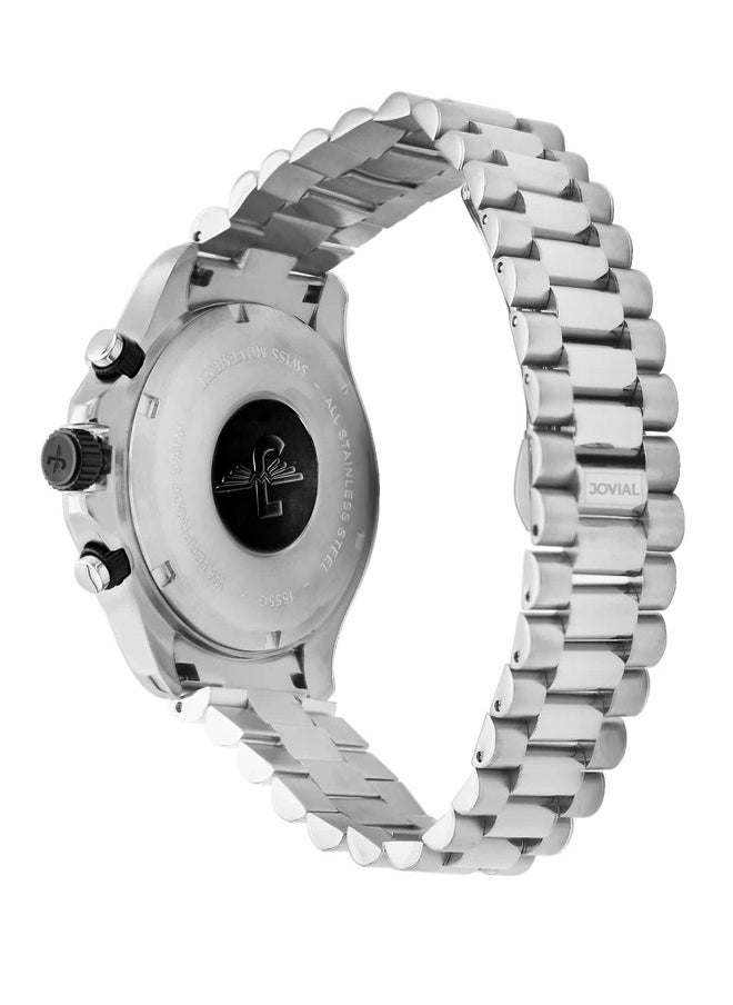 Jovial - JOVIAL 1555 GSMC 01E Men's Watch – 42MM, Stainless Steel Band, Elegant Design - Image 1