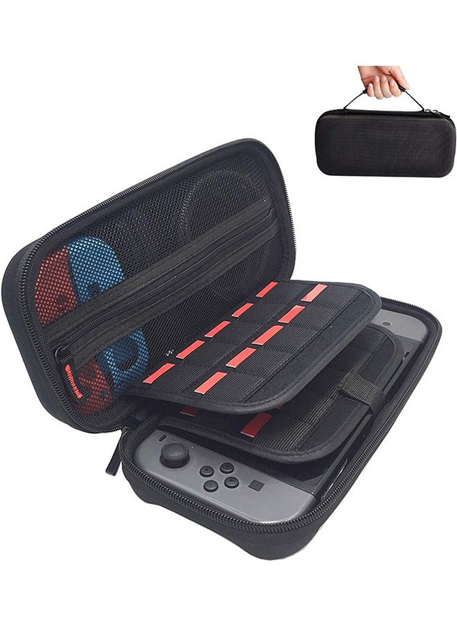 Garlo - Switch Carrying Case compatible with Nintendo Switch - 20 Game Cartridges Protective Hard Shell Travel Carrying Case Pouch for Nintendo Switch Console & Accessories, Black. - Image 1
