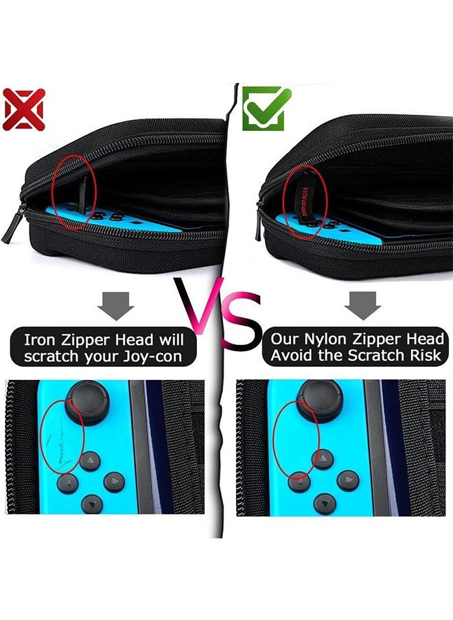 Garlo - Switch Carrying Case compatible with Nintendo Switch - 20 Game Cartridges Protective Hard Shell Travel Carrying Case Pouch for Nintendo Switch Console & Accessories, Black. - Image 1