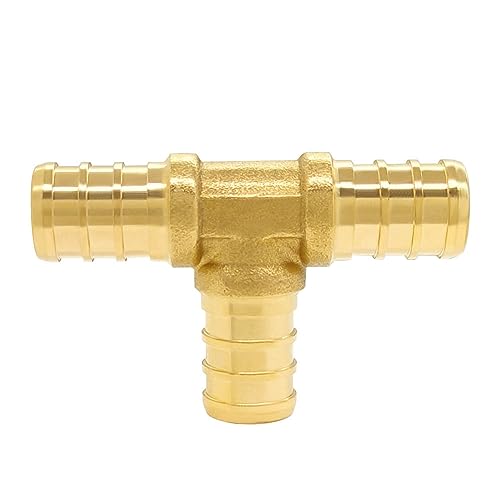 Hooshing 18PCS PEX Fittings Combo 1/2 inch, PEX Coupling (8PCS) 90 Degree Elbow (6PCS) Tee (4PCS) Brass Barb Crimp Fitting - Image 5