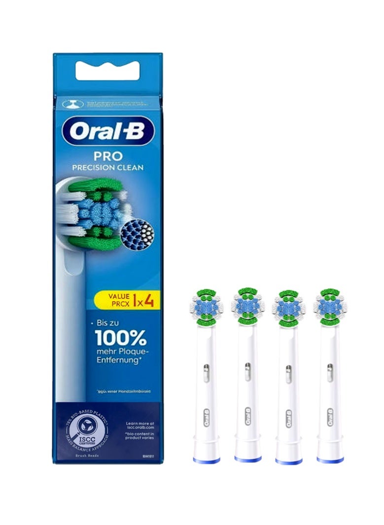 Oral-B PRO Sensitive Clean Electric Toothbrush Head, X-Shaped & Extra Soft Bristles for Gentle Brushing & Plaque Removal, Pack of 4 Toothbrush Heads, White (Packing May Vary)