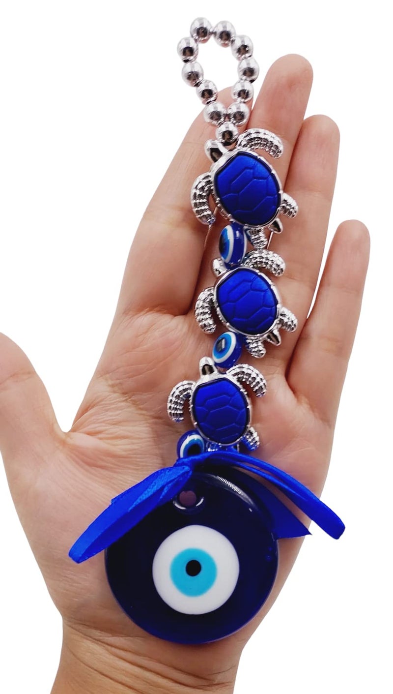 ARTISKRITI Evil Eye Hanging for Home Nazar Battu for Home Protection, Good Luck Charm and Prosperity at Office and Home (Blue Tortoise) - Image 4