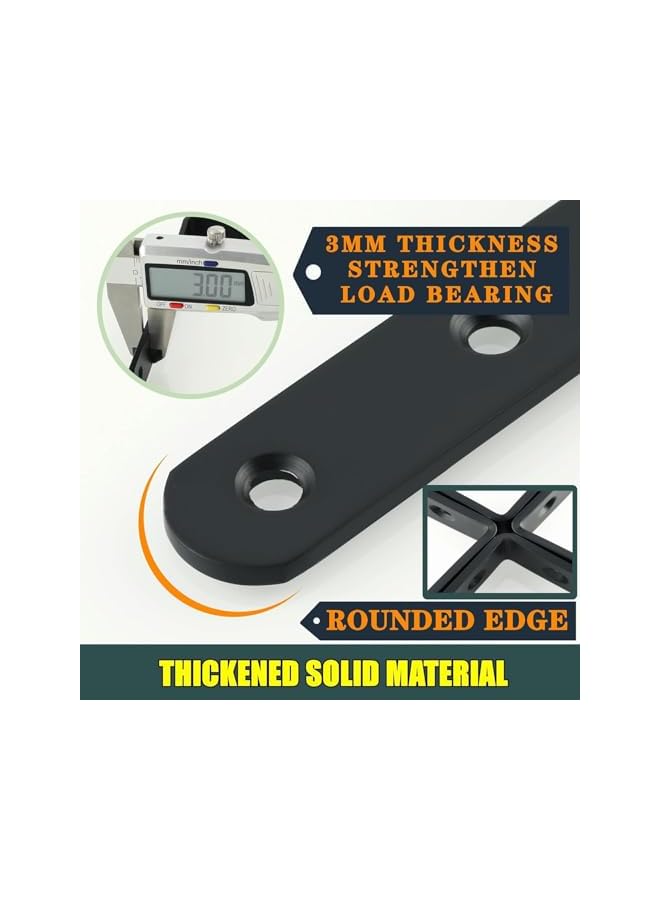 The Bros The Bros Floating Shelf Brackets, 4 PCS Heavy Duty L Bracket for Shelves Brackets, 90 Degree Right Angle Bracket, Strong and Sturdy L Brackets with Screws, Suitable for Acrylic Wood Board Support  - Image 3