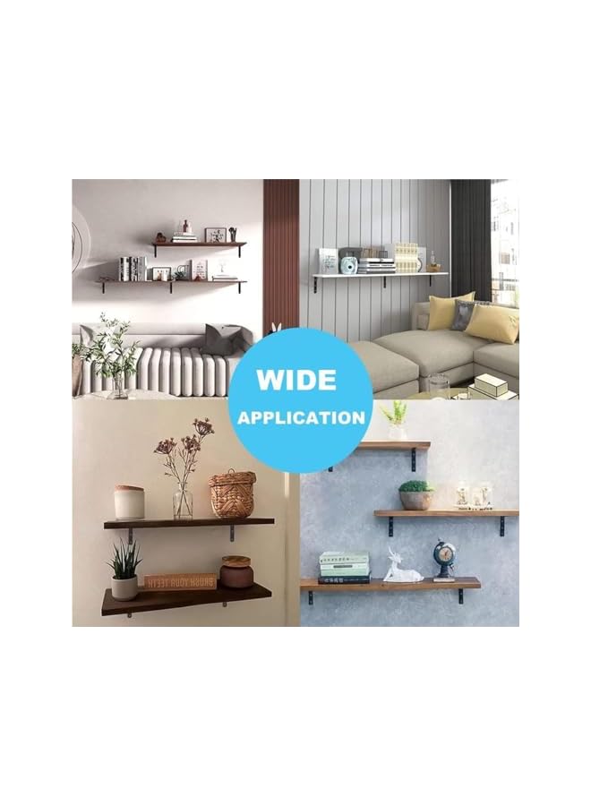 The Bros The Bros Floating Shelf Brackets, 4 PCS Heavy Duty L Bracket for Shelves Brackets, 90 Degree Right Angle Bracket, Strong and Sturdy L Brackets with Screws, Suitable for Acrylic Wood Board Support  - Image 5
