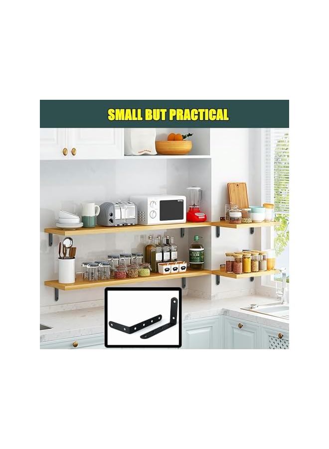 The Bros The Bros Floating Shelf Brackets, 4 PCS Heavy Duty L Bracket for Shelves Brackets, 90 Degree Right Angle Bracket, Strong and Sturdy L Brackets with Screws, Suitable for Acrylic Wood Board Support  - Image 4