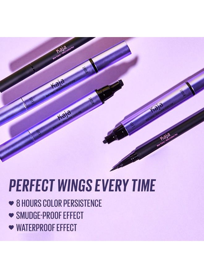 KAJA Winged Eyeliner Set - Wink Stamp & Original Eyeliner with Avocado Extract, Double-Ended Wing, Smudge-Proof, Waterproof, Matte Finish, Long Lasting - Image 2