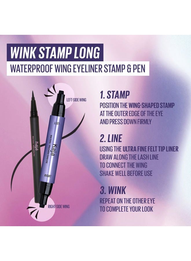 KAJA Winged Eyeliner Set - Wink Stamp & Original Eyeliner with Avocado Extract, Double-Ended Wing, Smudge-Proof, Waterproof, Matte Finish, Long Lasting - Image 3