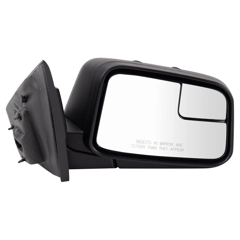 TRQ Passenger Side Power Mirror Textured Black with Blind Spot Glass Compatible with 20092011 Ford Edge FO1321371
