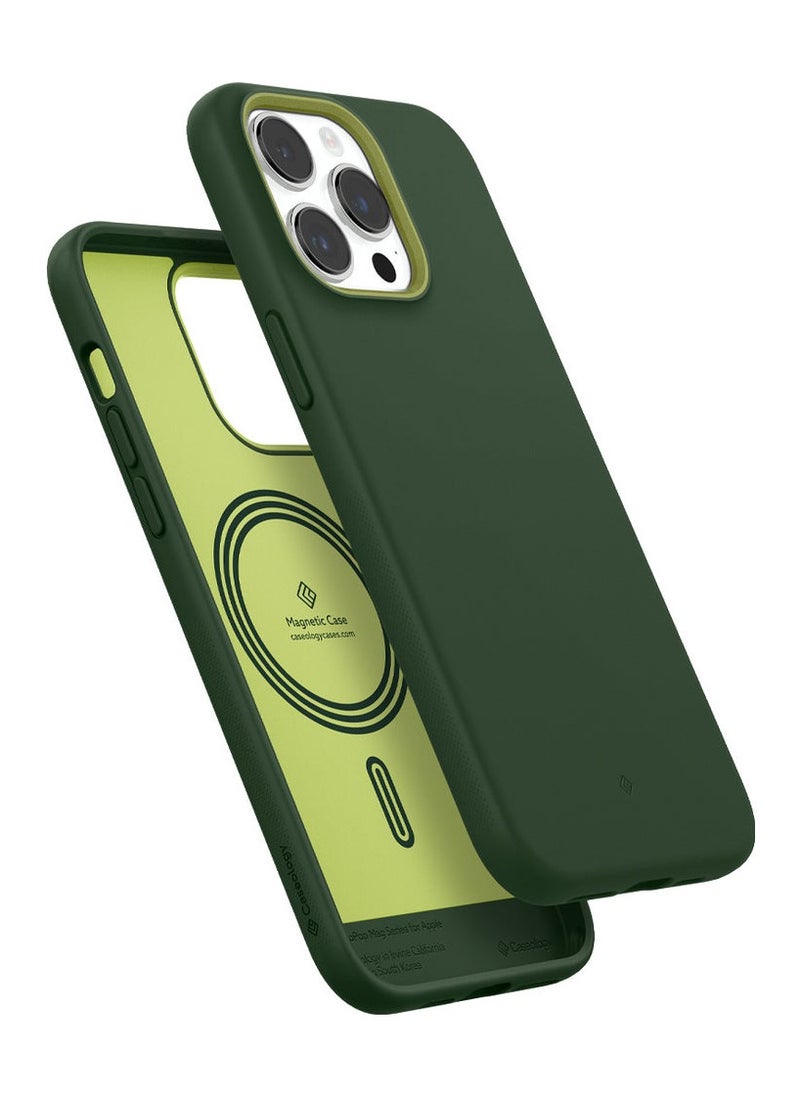 Caseology Nano Pop Mag Silicone Case [Built-in Magnet] Designed for Magsafe Compatible with iPhone 14 Pro Max Case 5G (2022) - AVO Green  - Image 3