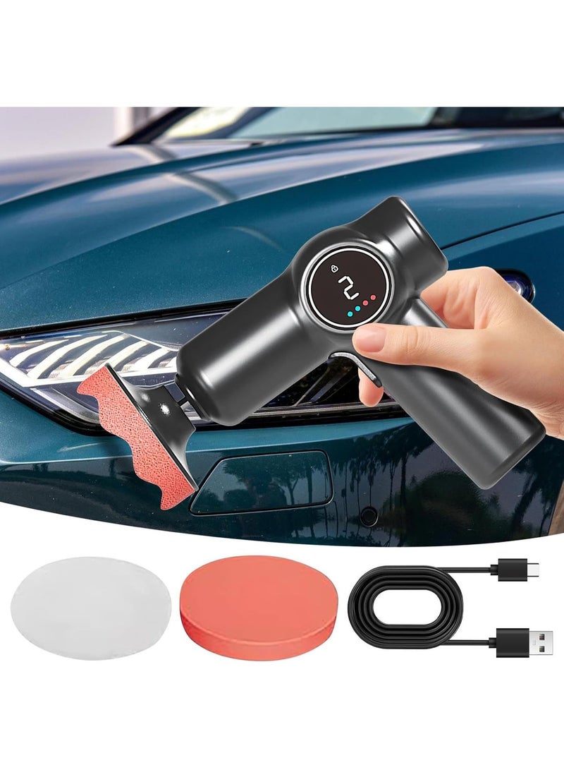 WALALLA Cordless Car Buffer Polisher, Portable 2-Speed Polishing Machine with Digital Display, Rechargeable Handheld Detailing Tool with Polishing Pads and USB Charging Cable for Cars, Motorcycles, Metal, Glass and Furniture - Image 5
