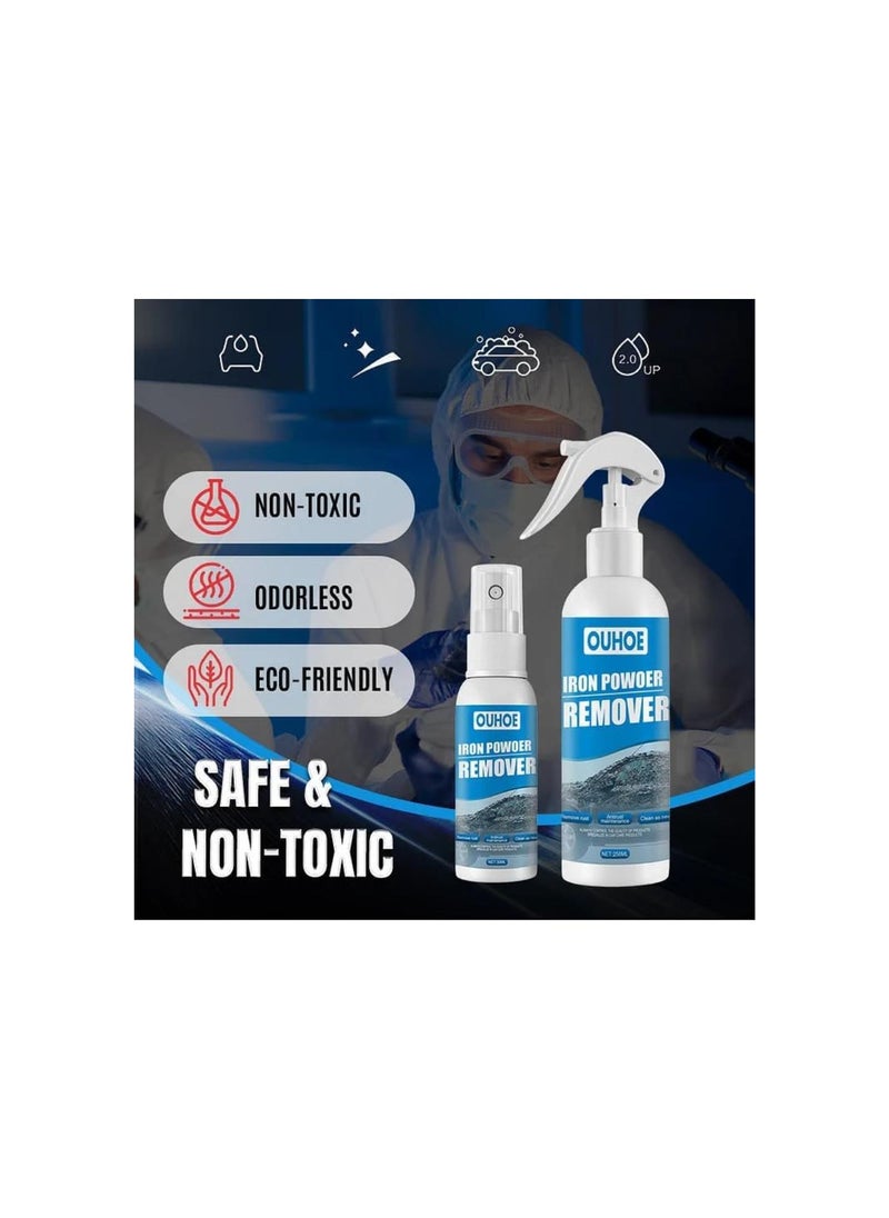 OUHOE Iron Powder Remover, Car Rust Removal Spray, RustOut Instant Remover Spray, Iron Powder Remover for Car (100ml, 3pcs)