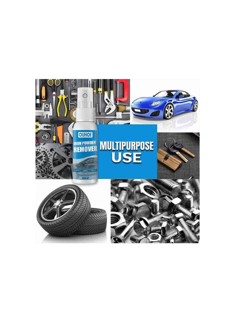 OUHOE Iron Powder Remover, Car Rust Removal Spray, RustOut Instant Remover Spray, Iron Powder Remover for Car (100ml, 3pcs)