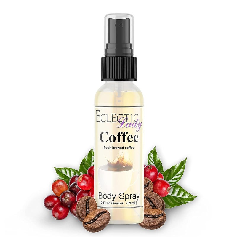 Eclectic Lady Coffee Body Spray Double Strength 2 ounces Body Mist for Women with Clean Light Gentle Fragrance Cologne with Soft Subtle Aroma For Daily Use