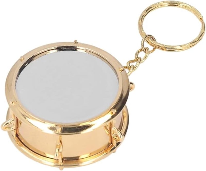 Agatige Mini Snare Drum Key Chain, Brass Simulated Portable Small Drums Keychain Musical Instrument Collectible Key Ring for Office, Travel, Outdoor Activity Use - Image 1