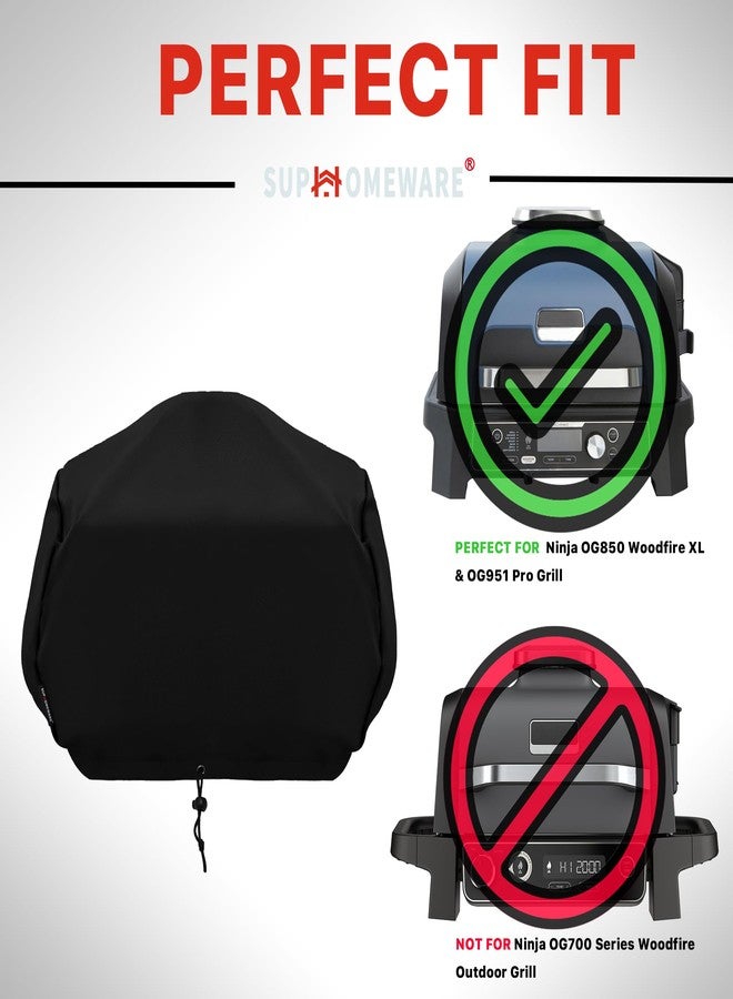 Suphomeware Grill Cover for Ninja Premium XL Grill, Heavy Duty BBQ Grill Accessories for Ninja OG800 OG900 and OG951 Series Woodfire Pro Outdoor Grill. - Image 2