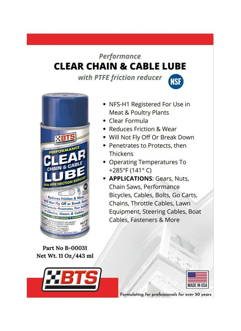 BTS Clear Chain & Cables Lube 11 Oz  - Image 2