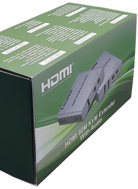 HDMI 60M KVM Extender with Audio | Long-Distance Signal Transmission | USB, HDMI, and IR Support