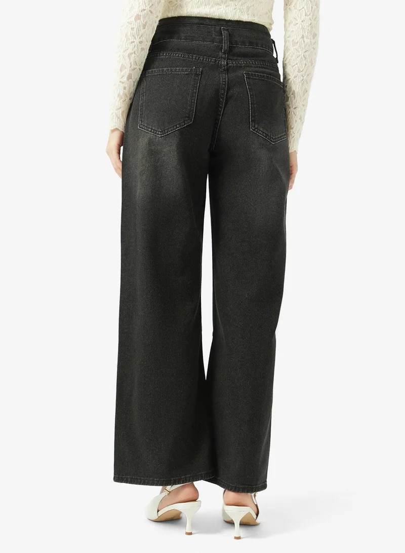 Ginger  High Rise Straight Fit Jeans for Women | Best Price UAE