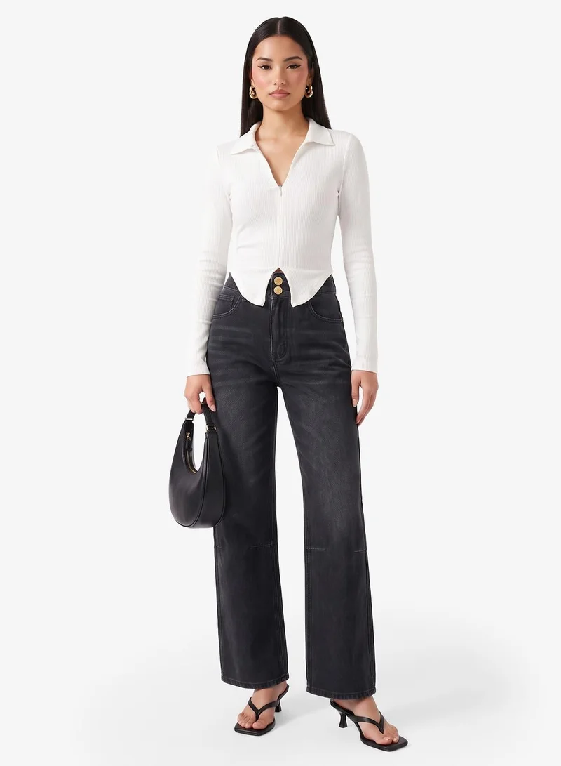 Ginger High Rise Straight Fit Jeans