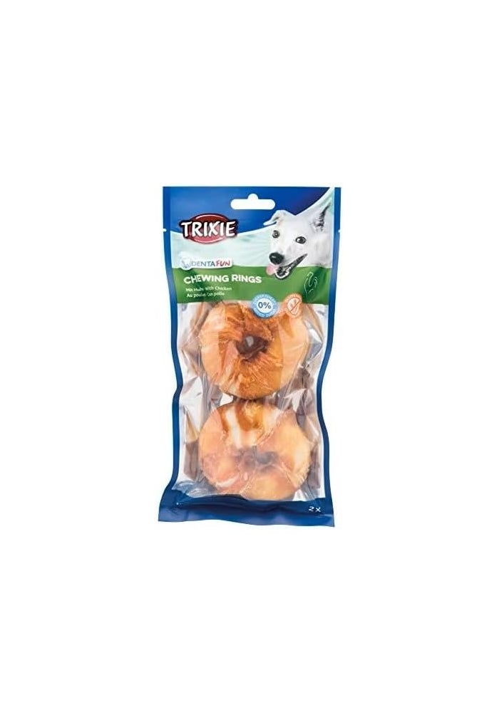 Trixie Denta Fun Chicken Rings Dog Chews 110G - Image 1