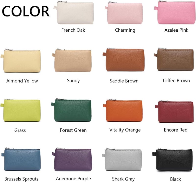 YONBEN PU Leather Makeup Simple and Convenient Handbag Small Exquisite Storage Bag, Pu/Vitality Orange, Simple - Image 5
